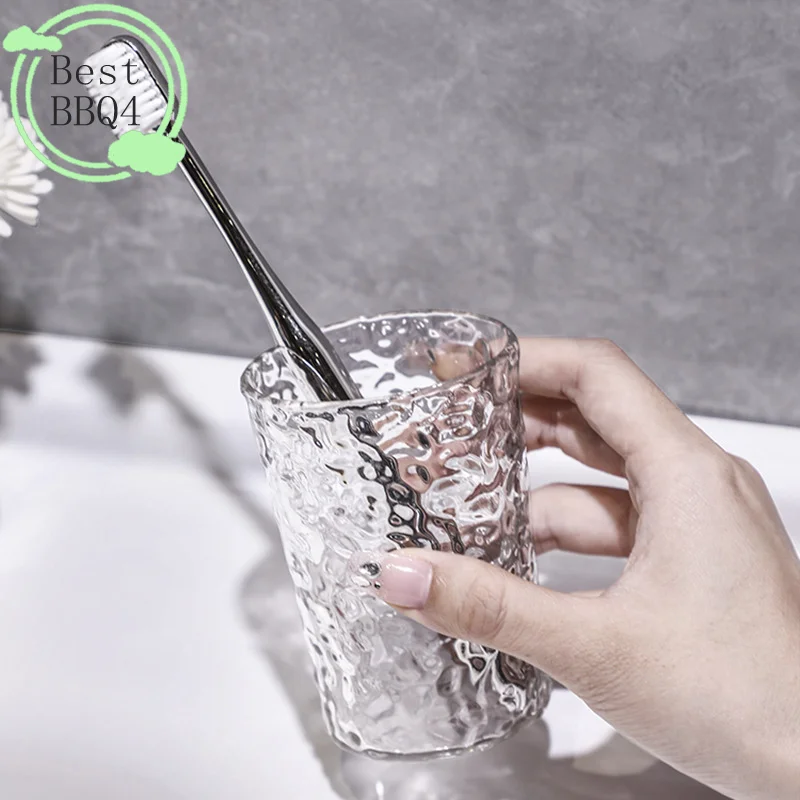 (BBQ4)Plastic Mouthwash Cup With Handle Home Bathroom Tumblers Portable Mug Transparent Toothbrush Holder_voghion.com