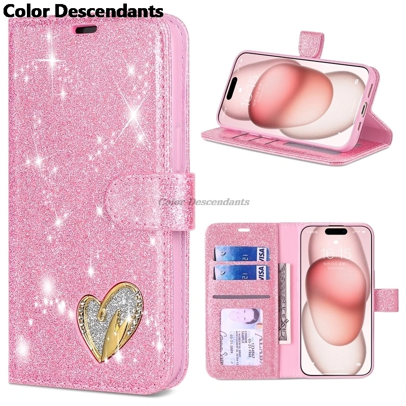 Luxury Magnetic Flip Leather Glitter Case - Fashionable and Fancy Cover