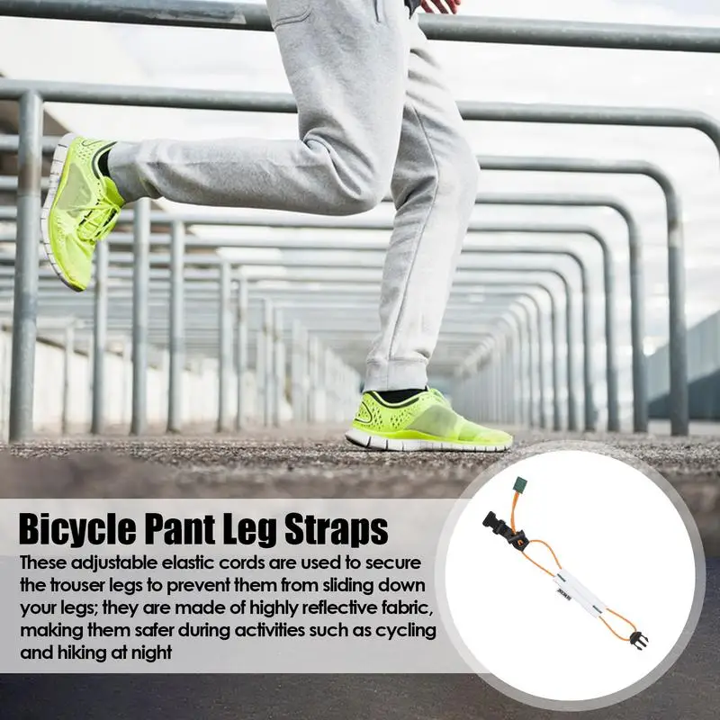 Cycle Pant Leg Straps Cycling Trousers Band Reflective Adjustable Daily Use Riding Decor Trousers Blouses Straps Elastic Cycling