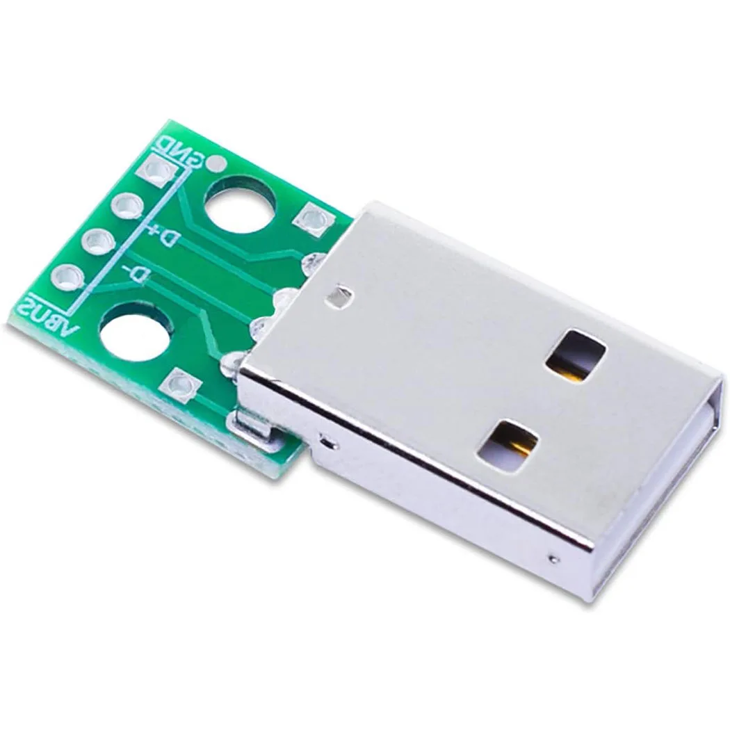 10/20개 USB-A 남성형-DIP 브레이크아웃 보드 어댑터, 2.54mm PCB 보드 모듈용 4핀