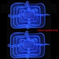 12pcs square blue