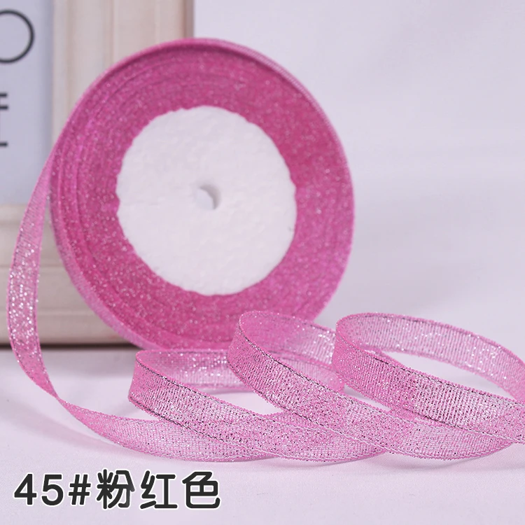 Metallic Glitter Ribbon for DIY Crafts and Gift Wrapping - 25 Yards, 10mm Wide