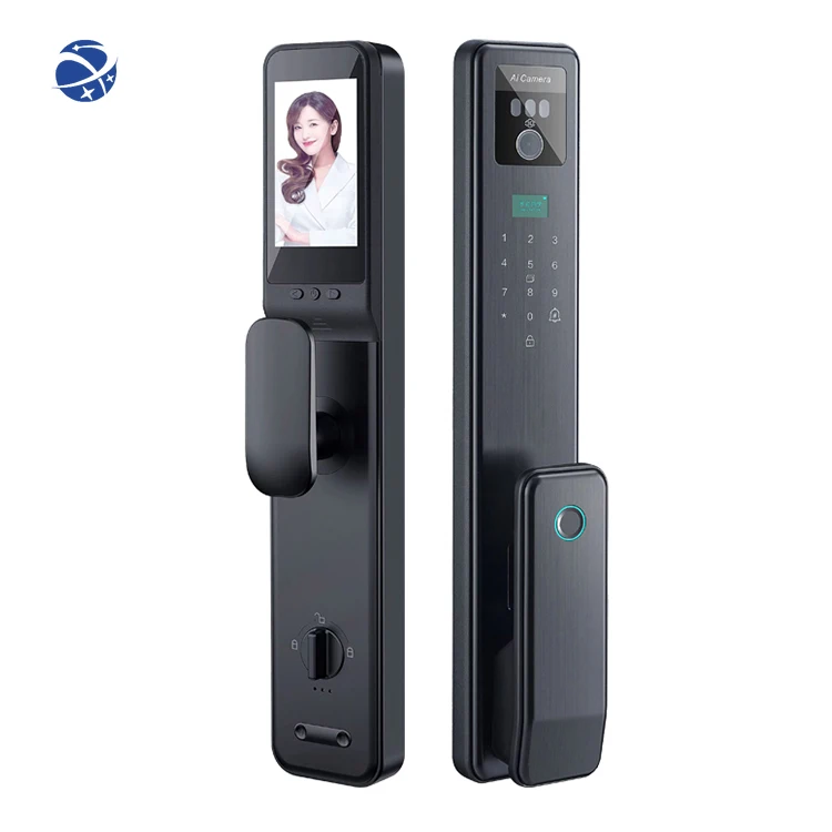 

New Arrival 3D Face Recognition Smart Door Lock Fingerprint Digital Wifi Lock smart with camera Send to Photo