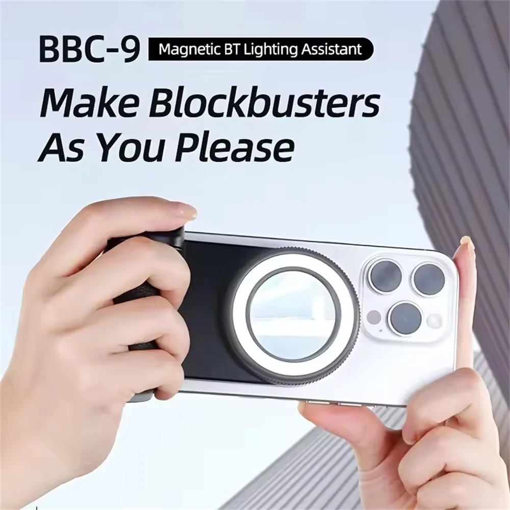 2025 MagSafe Smartphone Shutter Grip Bluetooth Selfie Handle Camera Photo Stabilizer With Fill Light For IPhone Android_voghion.com