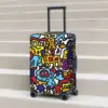 Wild Life Doodle Suitcase Cover Holiday Icons Printing Strectch Luggage Case Cruise Trip Protector 1