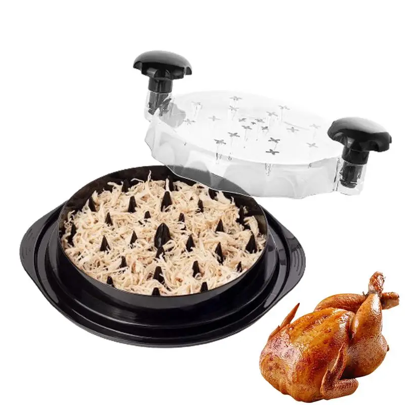 

Chicken Breast Shredder Tool Heat-resistant Meat Shredder Machine with Clear Lid Handle Food Shredder Anti-slip Kitchen Utensils