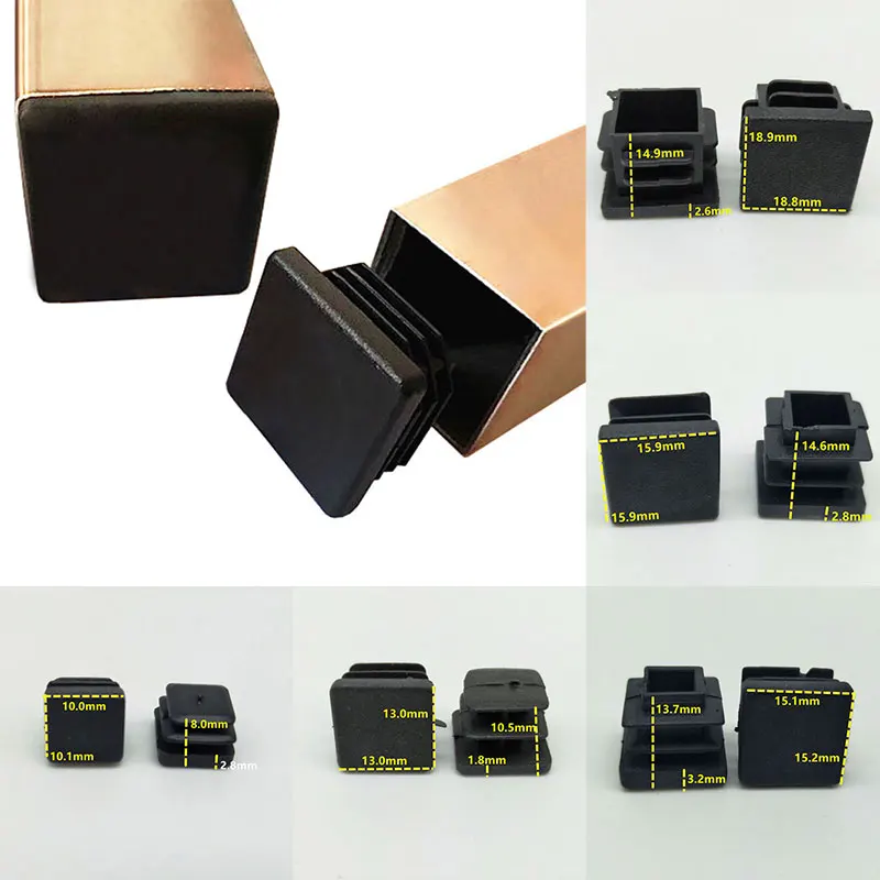 Chair Leg Caps Chair Leg Protector Furniture Leg Pads Furniture Foot Pads Furniture Leg Caps Furniture Foot Protector Rubber Furniture Feet Pads Furniture Feet Pipe Plugs Shoe Cabinet 10Pcs Square Plastic Black Blanking End Cap Floor Protector Tube Pipe Insert Plug Bung Furniture Feet Pads Leg Covers
