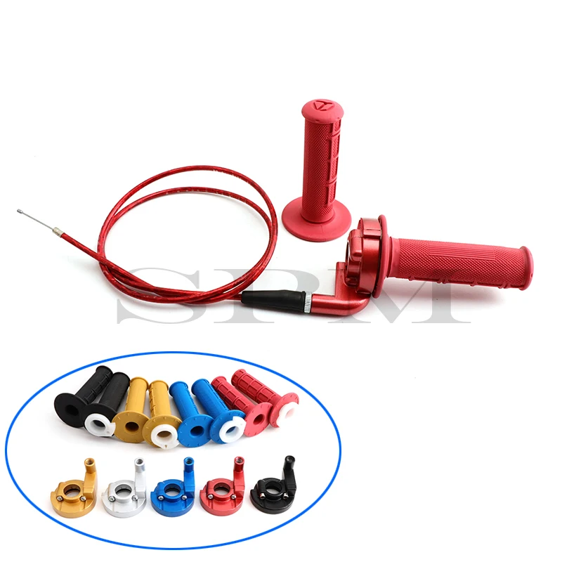 

Universal 7/8 "22mm Motorcycle Grips With Throttle Clamp 1200mm Throttle Cable For 50CC-250CC Dirt Pit Bike Motocross ATV Quad