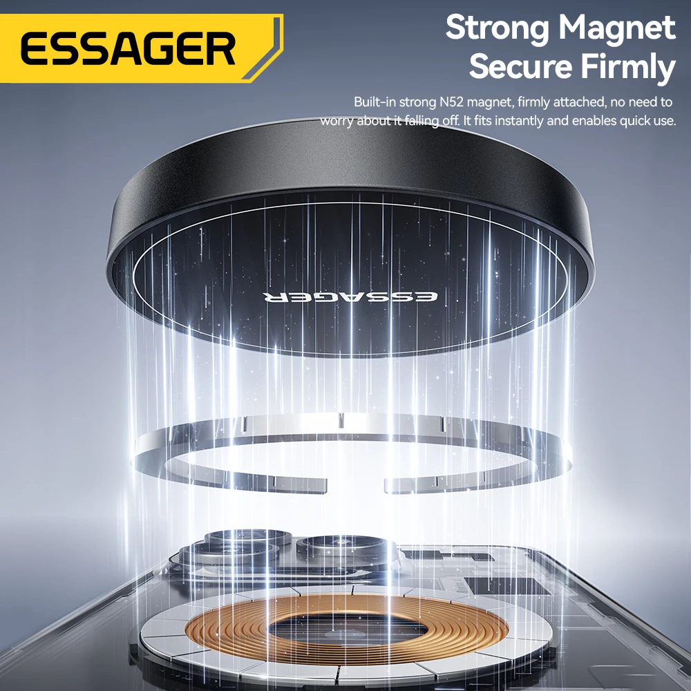 Essager 2-in-1 Magnetic Wireless Charger with Holder - Portable Fast Charging, 15W