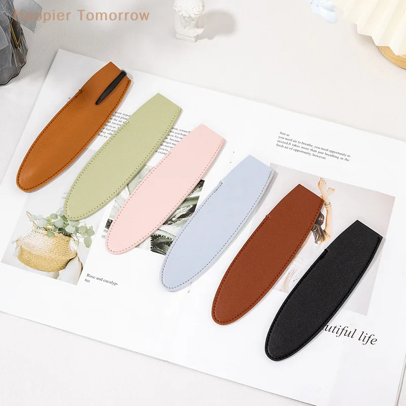 Portable PU Leather Pencil Case School Pen Storage Bag Cute Pen Case Protective Sleeve Pen Cover Leather Case Gifts