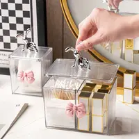 European Rabbit Bow Jewelry Box Clear Lipstick Cotton Sabs Jar Desktop Trinket Storage Box Living Room Fruit Snack Jar with Lid 2