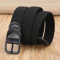 Non-hole Punch-free MEN'S AND WOMEN'S Woven Belt Elastic Stretch Canvas Belt Female Korean Style Versatile Student Pants Belt 4