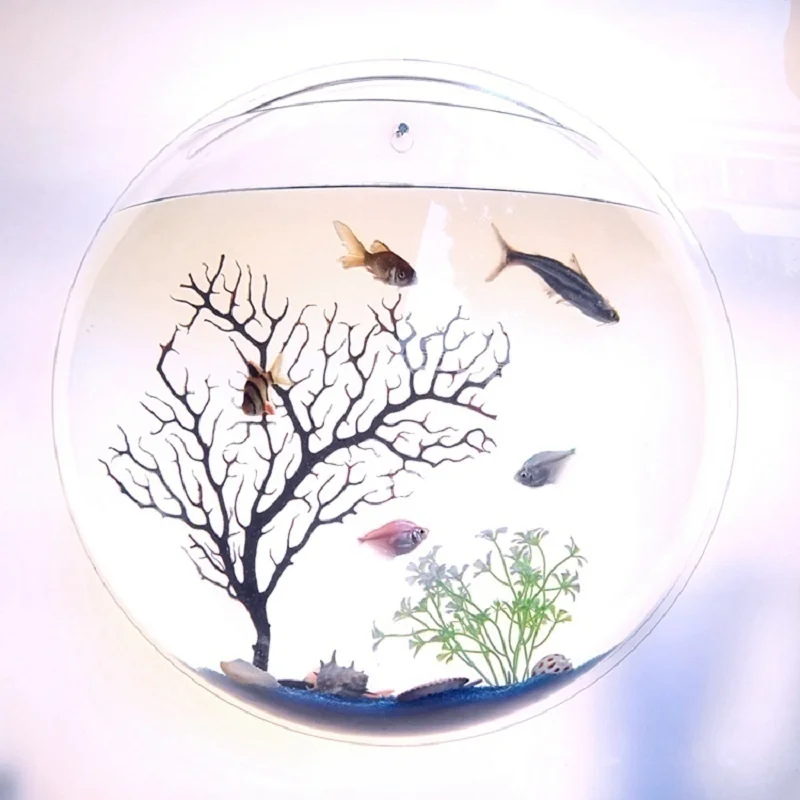 Wall Mounted Acrylic Fish Tank Creative Acrylic Transparent Fish Tank Home Decoration Aquarium Fish Supplies Pet Supplies