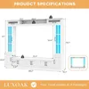 98" Wall Unit with LED Lights for TVs up to 80", Large Modern Wood Tall TVs Stand Console Table Storage Cabinet, TV Stand 2