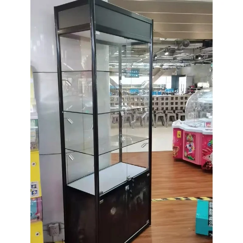 맞춤형. 저렴한 나무 유리 쇼케이스, 잠금 가능한 디스플레이 캐비닛, Led 조명