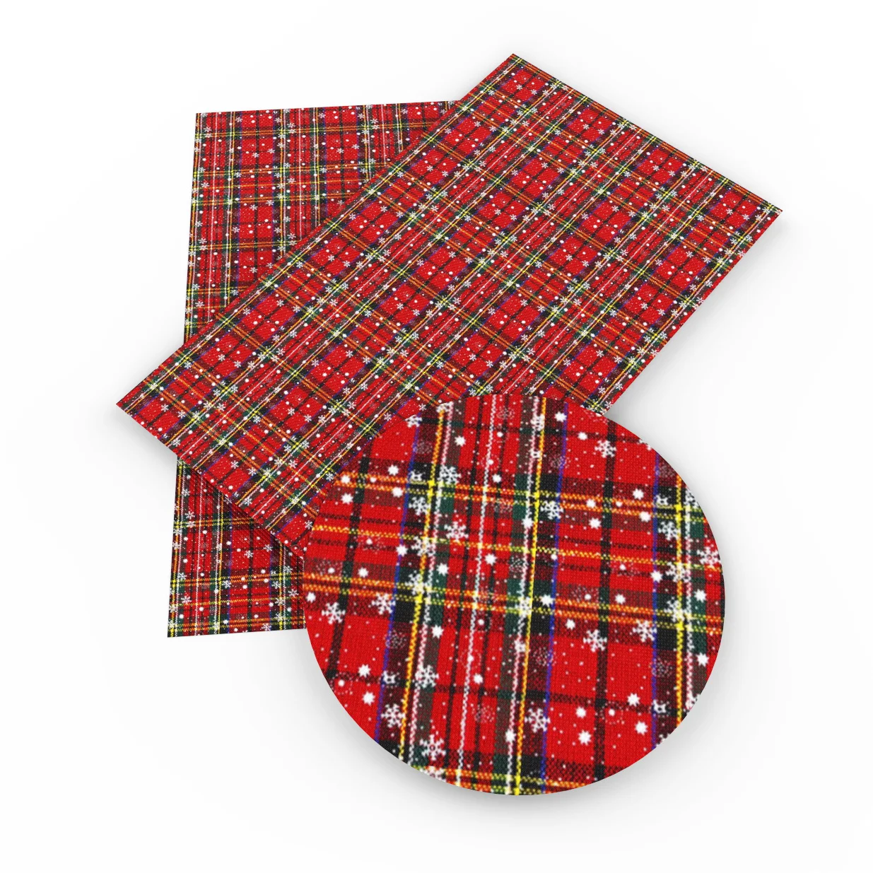 Faux Leather Fabric Roll Merry Christmas Theme For DIY Bows