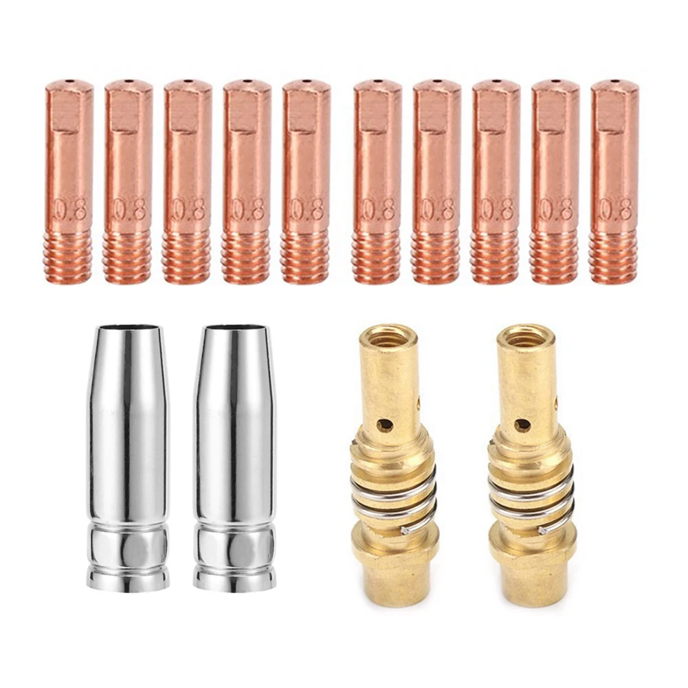 

14Pcs 15AK Welding Torch Consumables 0.8mm MIG Torch Gas Nozzle Tip Holder of 15AK MIG MAG Welding Torch