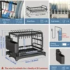 Kitchen bowl rack, drain rack，1pc Double-layer Tableware Drain Rack, Chopsticks Water Cup Cutting Board Kitchen Storage Rack, La 6