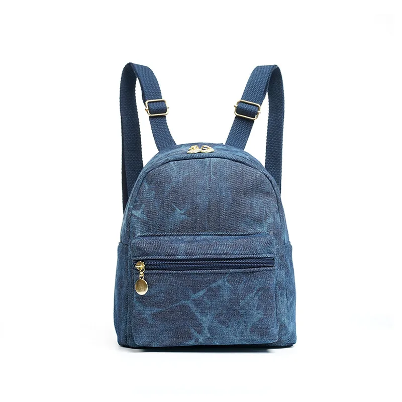 Personalized Customization Mini Vintage Denim Backpack Women's Forest Versatile Schoolbag High Beauty Women's Backpack 6