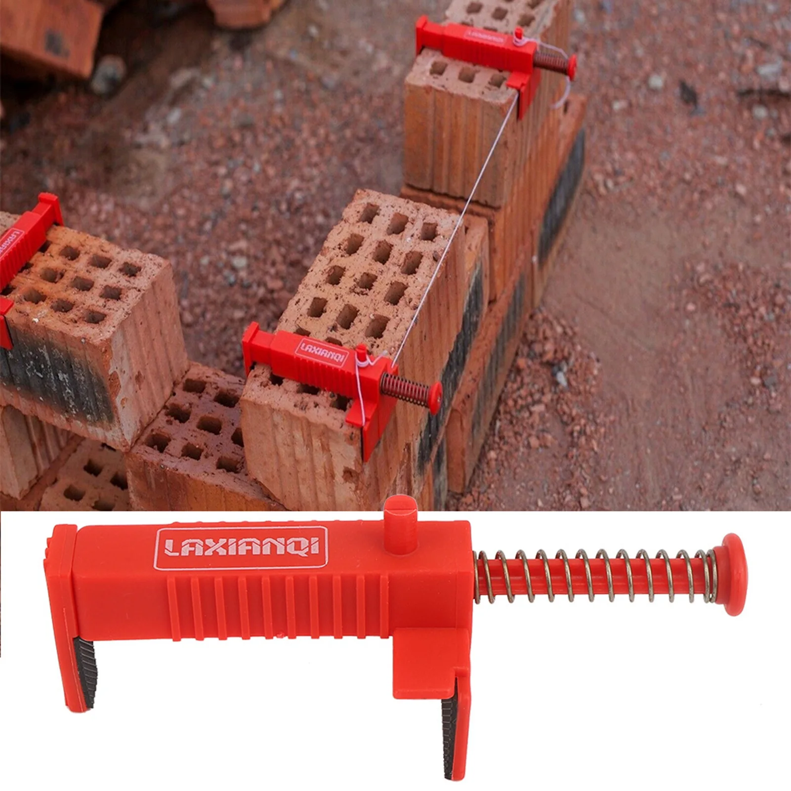 2PCs Brick Liner Plumber Tools Leveling Measuring Tool Hardware Accessory Red Plastic