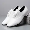 White Stone Pattern New Dance Shoes Square Dance Shoes Soft Sole Social Dance Shoes Leather Latin Dance Sneakers 3