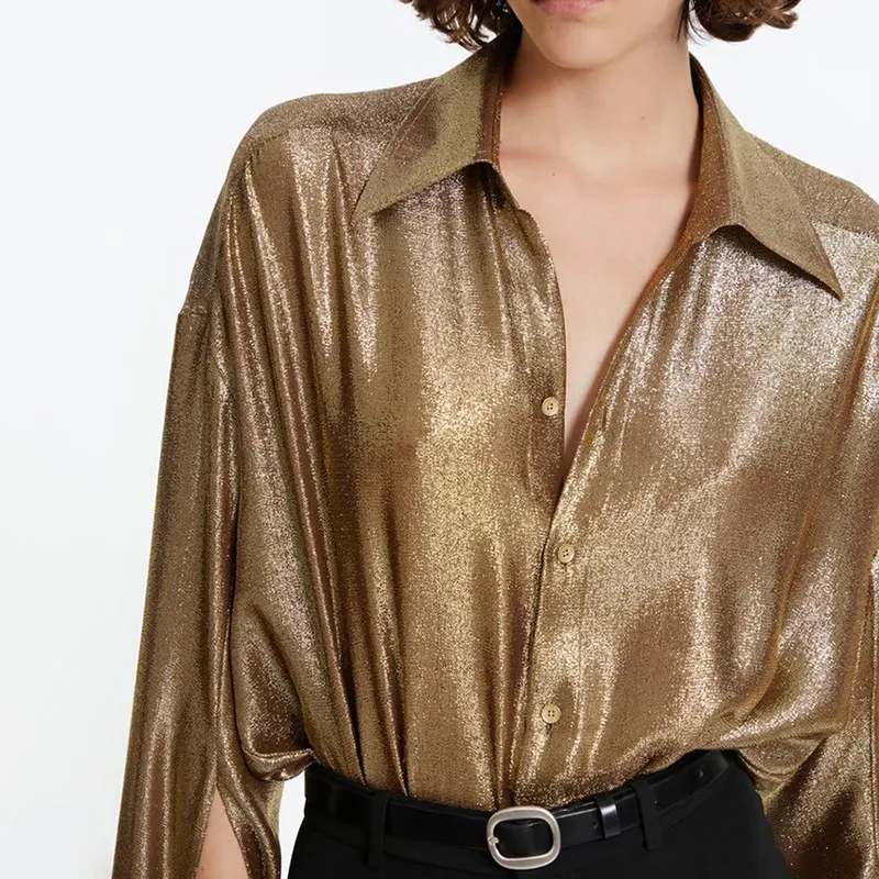 BPN Fashion Party Playsuit For Women Lapel Long Sleeve High Waist Hit Color Streetwear Slimming Playsuits Female Fashion Clothes