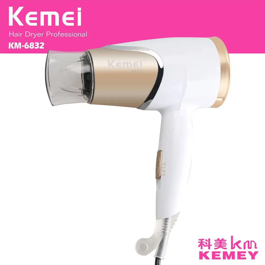 kemei hair dryer KM-6832 foldable hair dryer for student and travel 2