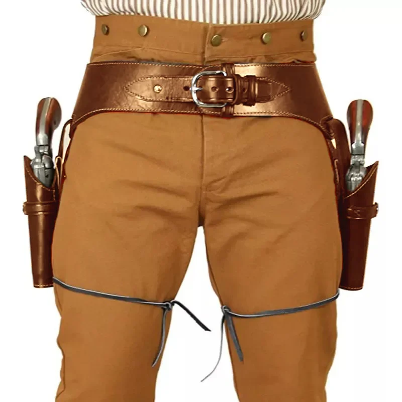 Off-the-shelf Medieval Renaissance Cowboy Double Belt Revolver Holster Stage Show Dress-up Sailor Moon Hanako Kun halloween costume prop