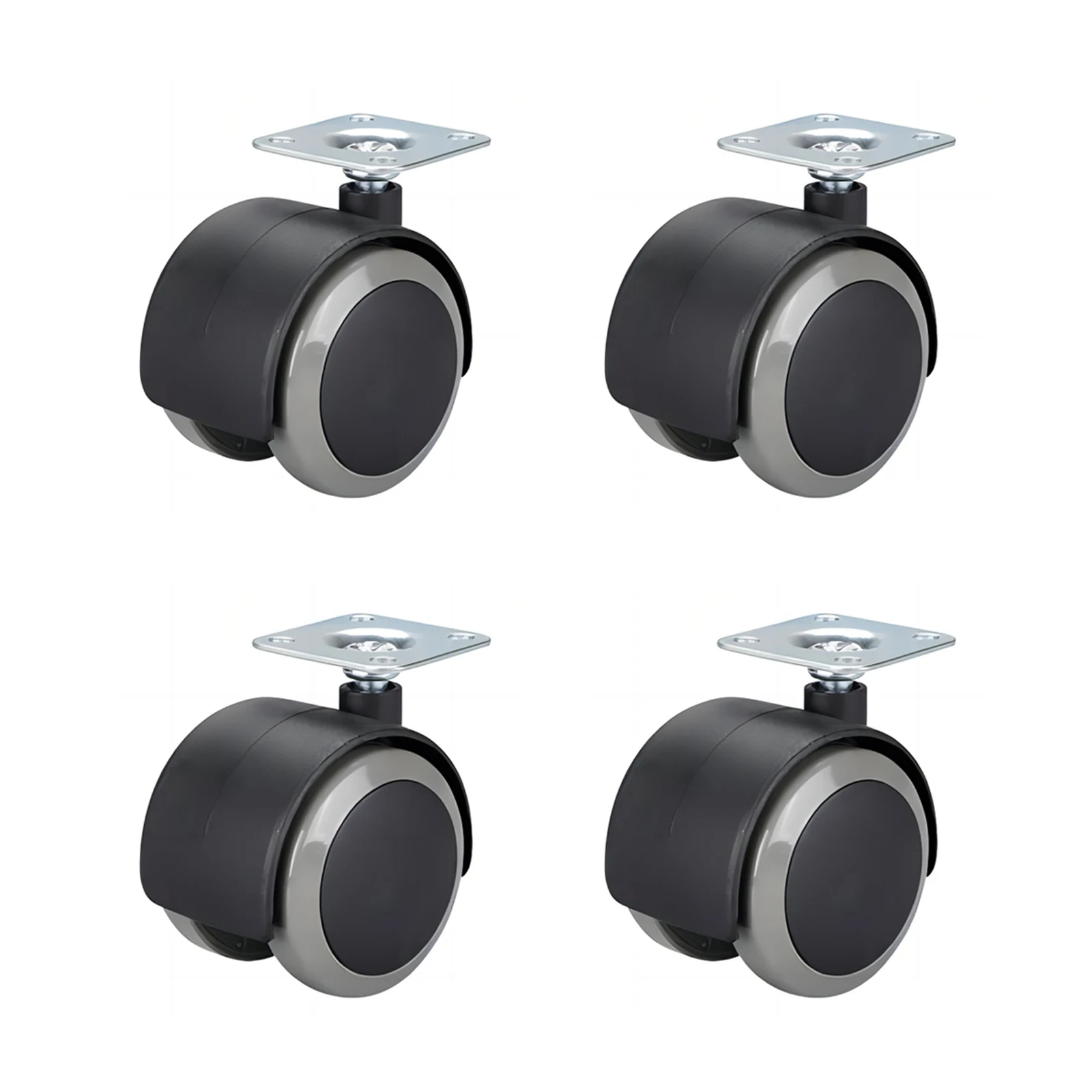 Rodas de Rodízio Móveis com Uma Placa de Rosca Rodas de Substituição para Hardware Trolley 38×38 mm 2in Conjunto de 4