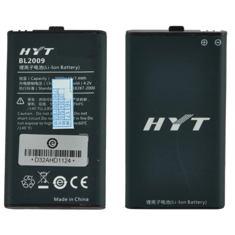 

Original size Battery 4.2V 2000mah for Hytera BL2009 HYT PD362 PD355 PD365 PF355LF PD365LF TD360 TD350 walkie talkie batteries