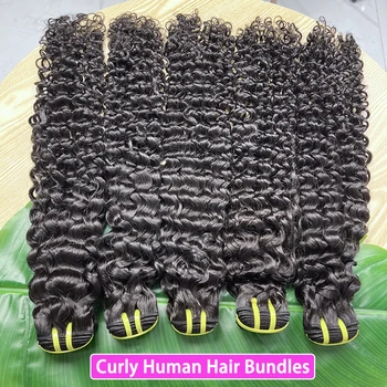 Extensioni di capelli ricci profondi in trama, 100% vergini non trattati, da 10-30 pollici, ricci vietnamiti voluminosi, per donna