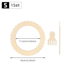 Circular Wooden Weaving Loom Kit - DIY Craft and Decoration Tool (S)