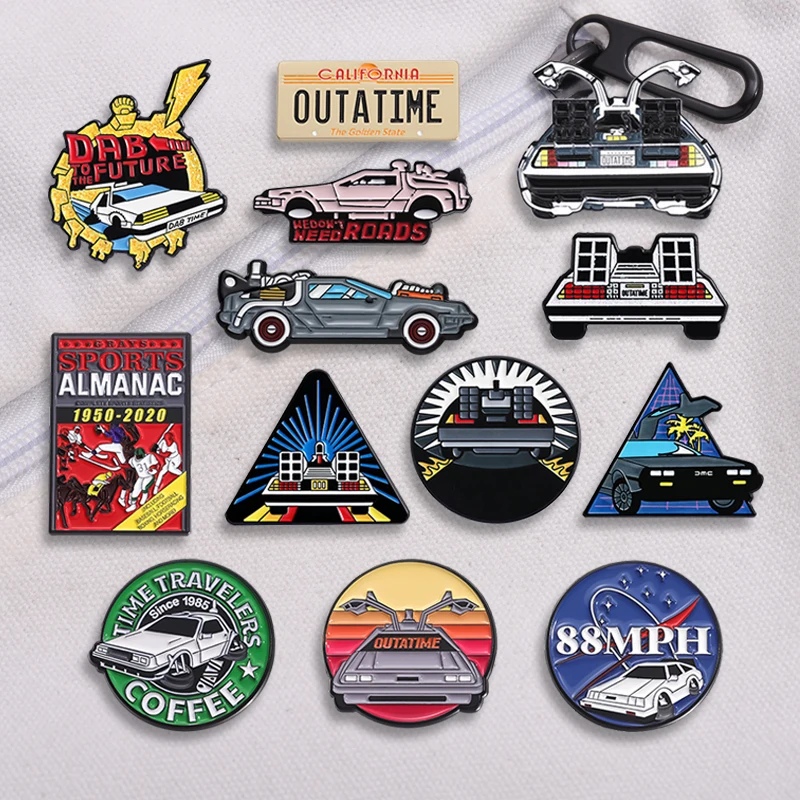 Zurück in die Zukunft Brosche Emaille Pins Sci-Fi Filme Retro Auto Zeit Maschine Broschen Tasche Revers Abzeichen Schmuck Geschenk für Fan Kind Freunde – Detail 16