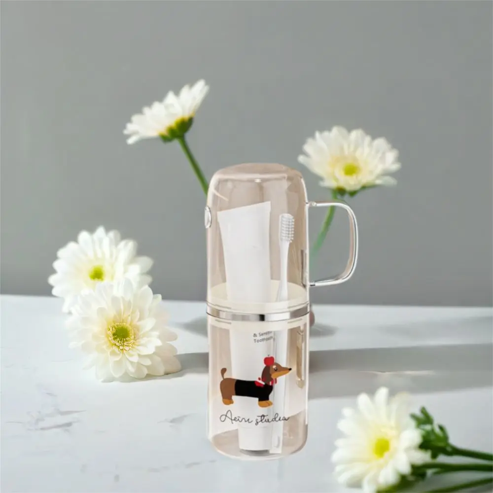 Description Picture 4 of itemPortable Transparent Toothbrush Storage Box Dustproof Cartoon Brushing Cup Plastic Wash Cup Bathroom
