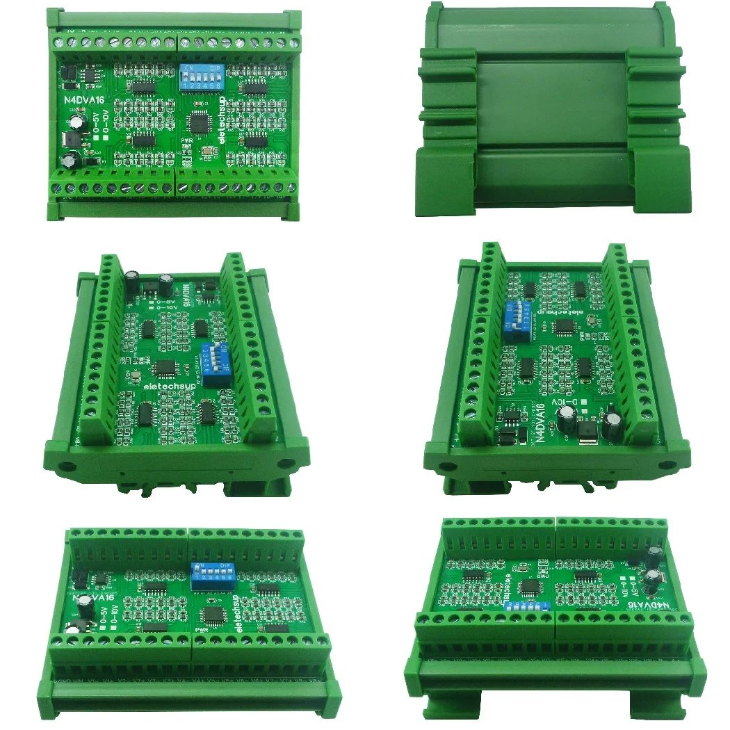 

16CH DC12V 24V for PLC HMI Battery Pack Differential Analog Input Module RS485 Modbus RTU 0-5V 0-10V Voltage Acquisition Module