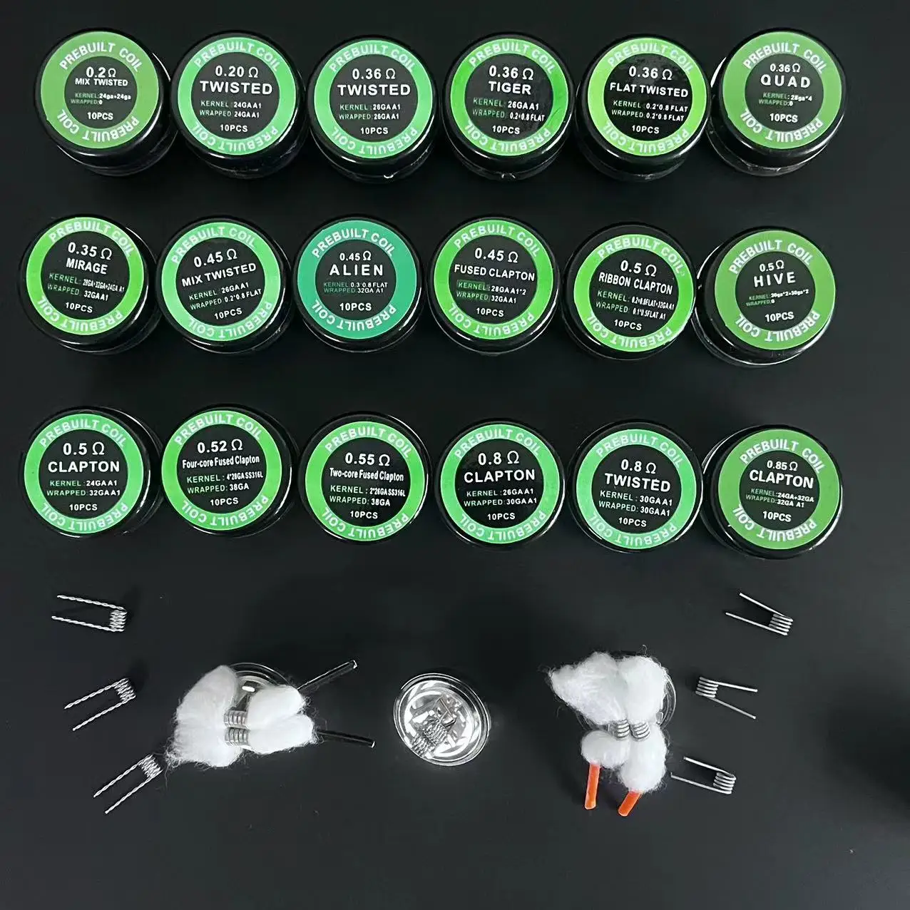100/50/10 Pz Bobine Prefabbricate Ohm 0.2 0.35 0.45 0.5 0.85 Resistenza Piatto Mix Nastro Ritorto Quad Hive Tiger Mirage Alien Clapton