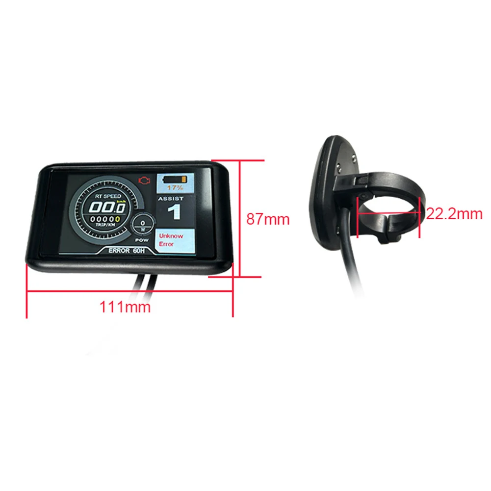 

Durable High Quality Practical Brand New Color Display Bike Screen TFT-UKC1 USB Charging 36V/48V/60V/72V 500mA/5V