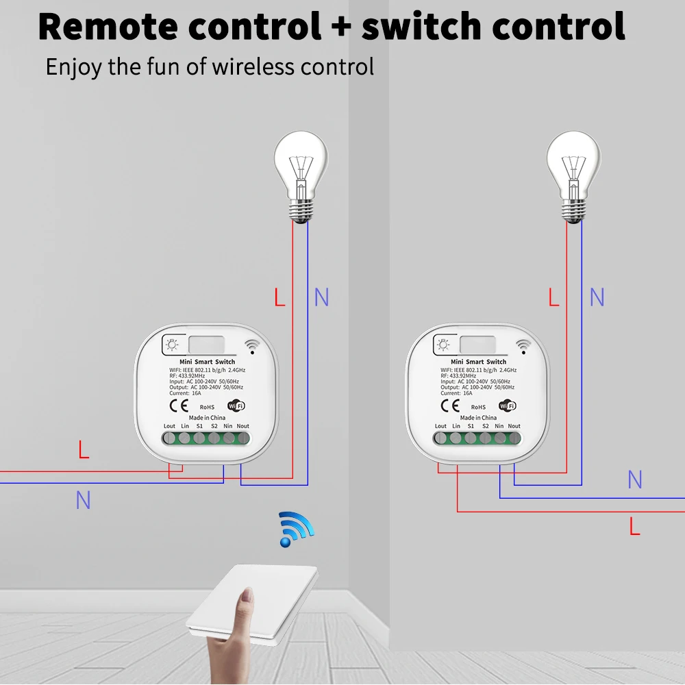 LVGESS 16A WIFI Switch Smart Home Tuya App Remote Control Smart