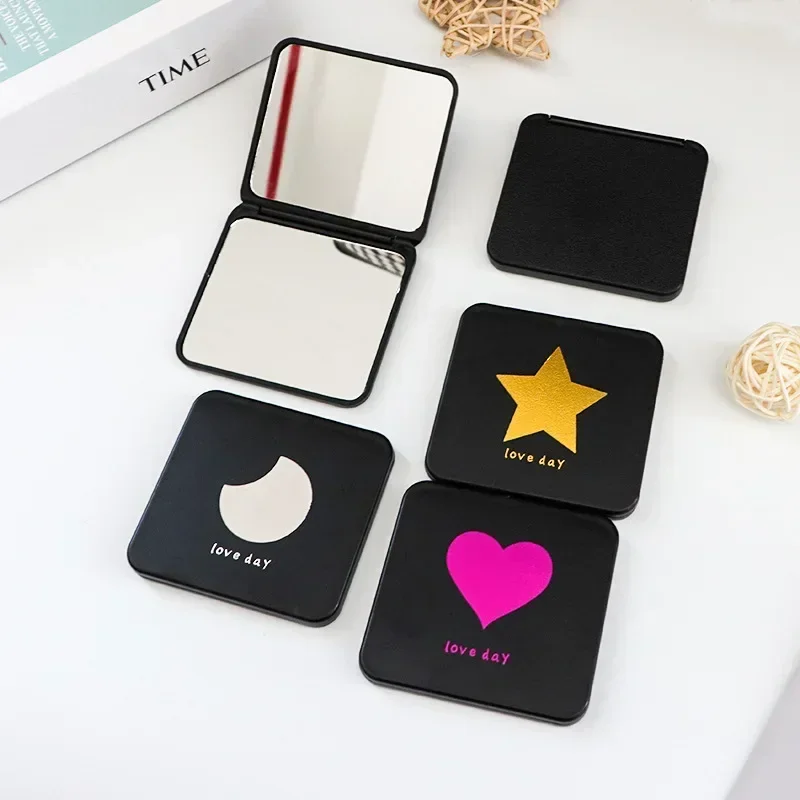Foldable Makeup Mirror Mini Square Makeup Vanity Mirror Portable Hand Mirrors Double-side Compact Mirror Pocket Cosmetic Mirrors