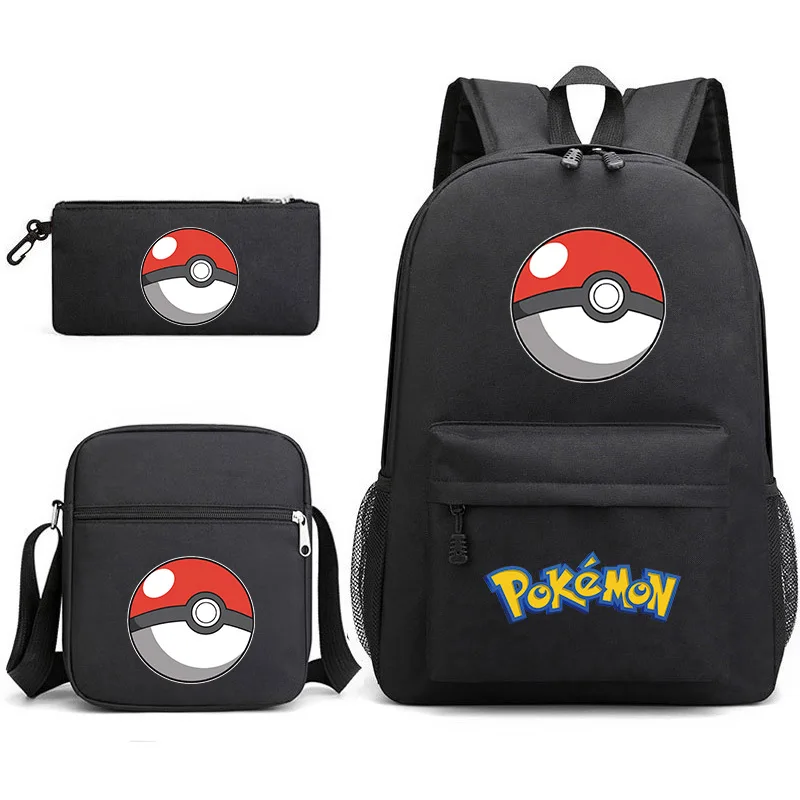 

Cartoon Pikachu Primary and Secondary School School Bag Children's Backpack Pencil Bag One Shoulder Bag Three-piece Set