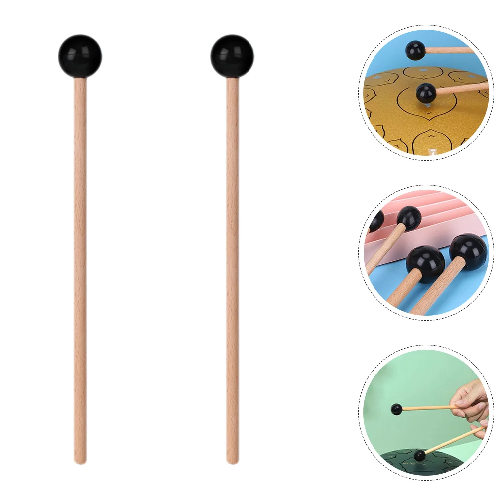 

2 Pcs Ethereal Drum Sticks Xylophone Mallets Tongue Steel Gavel Drumsticks for with Wood Handle