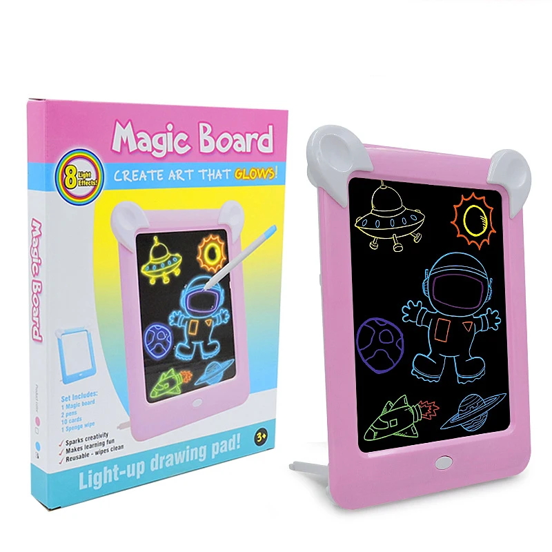 Magic Light Drawing Board Kids Montessori Toy Learning Education