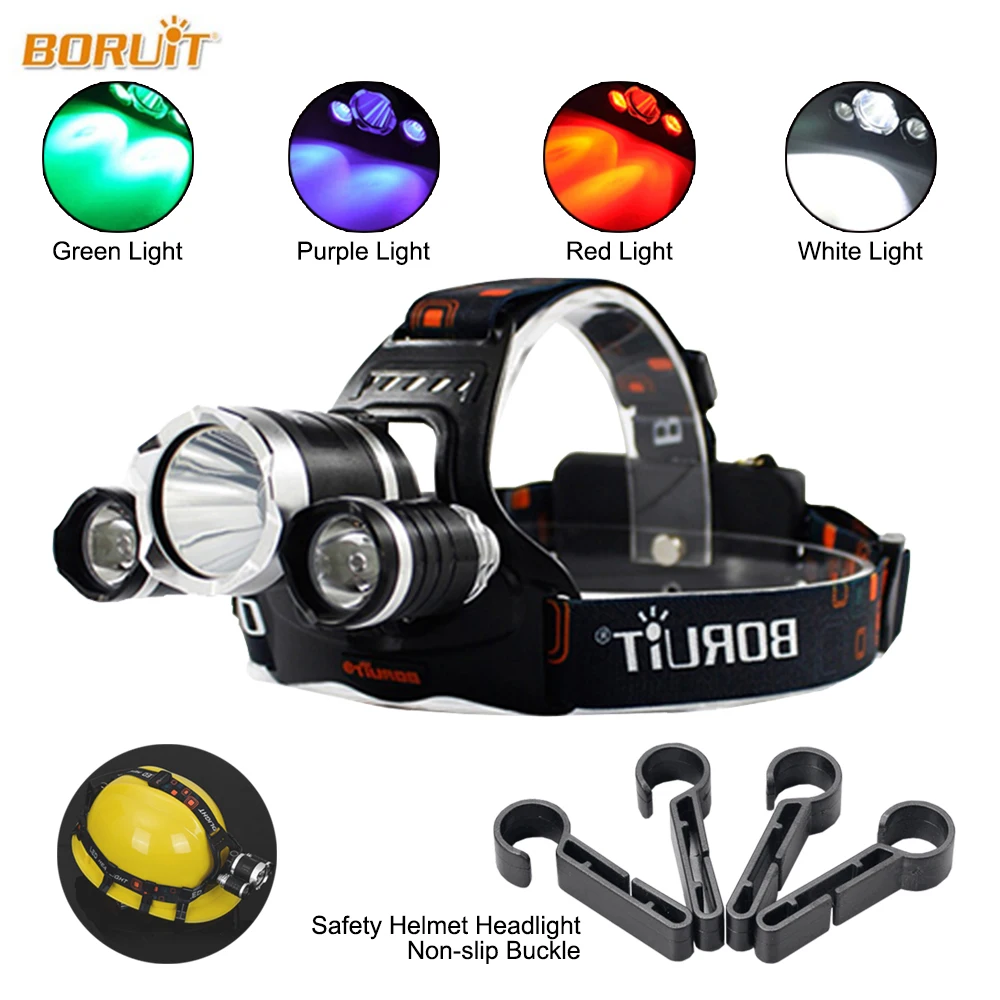 BORUIT RJ3000 Lampe Frontale LED Rechargeable Lampe Frontale Ultra Lumineux  de 5000 Lumens avec 4 Modes Meilleures avec Pile Lampe Frontale LED Pour