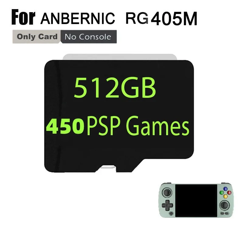 Anbernic rg405mメモリカード,最大512ゲーム,さまざまなシステムと互換 