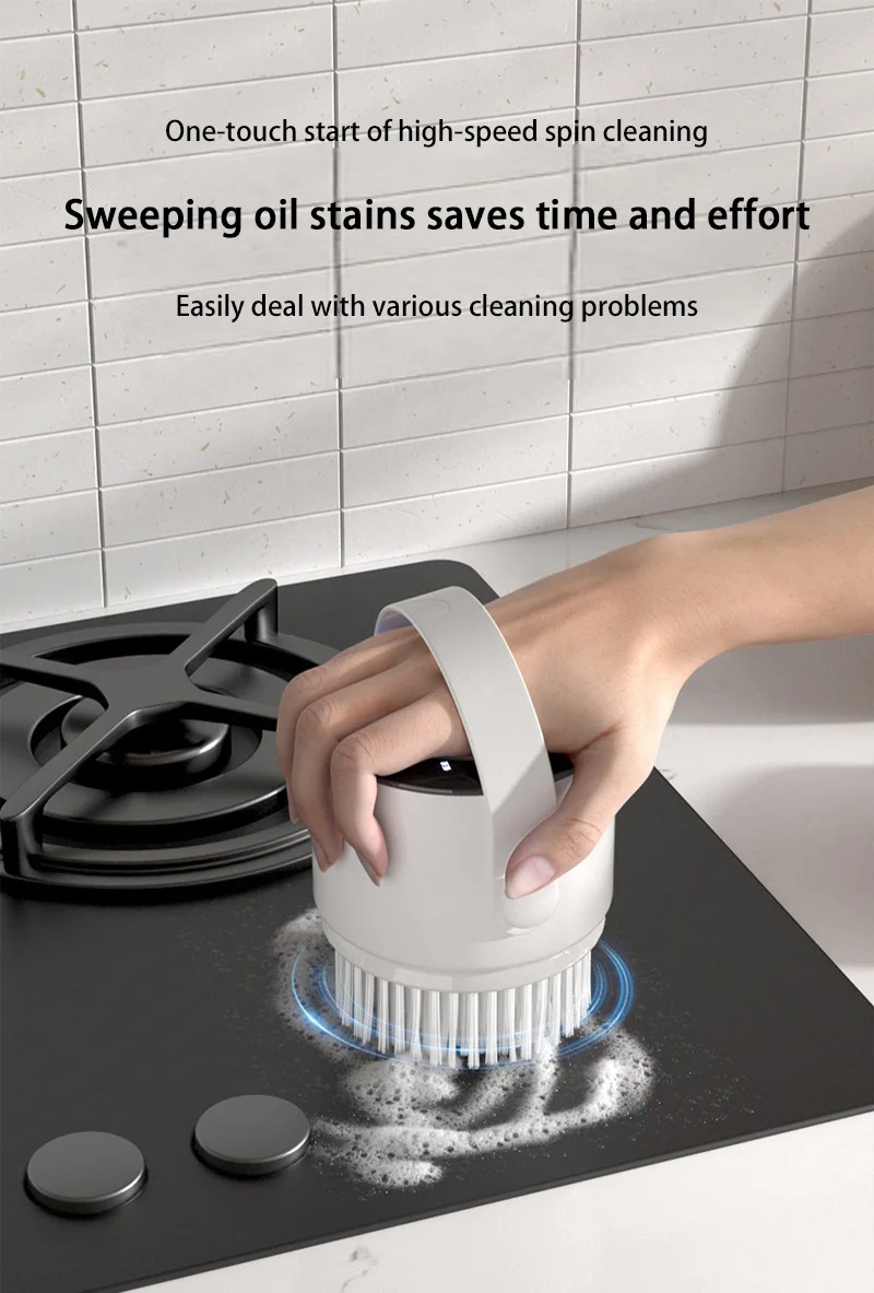 Description Picture 5 of itemMulti-purpose Electric Dishwashing Brush Wireless Handheld Home Kitchen And Bathroom Multi-function Enlarged Area Cleaning Brush