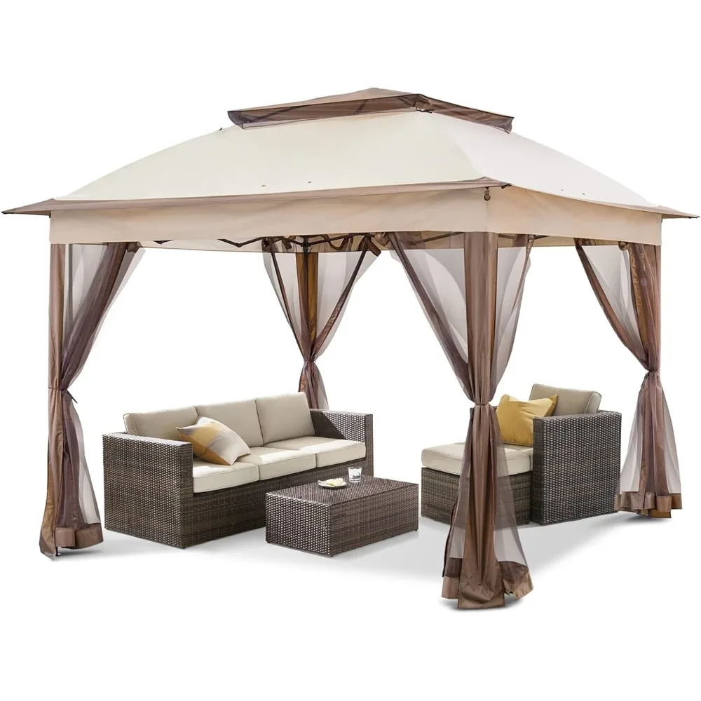 

Cool Spot 11x11 Pop-Up Instant Gazebo Tent with Mosquito Netting Outdoor Canopy Shelter with 121 Square Feet of Shade