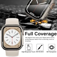 Verre + boîtier pour Apple Watch 44mm 45mm 41mm 40mm 42mm 38mm, couvercle de protection d'écran, changement Ultra pare-chocs iWatch série 9 8 7 SE 6 5 3 3