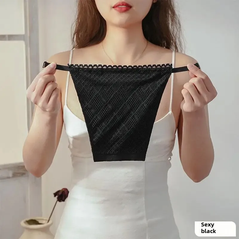 New Double-Layer Anti-Exposure Lace Frontal Cover Bra Women's Strapless Sexy One-Piece Chest Cover Exposure Prevention