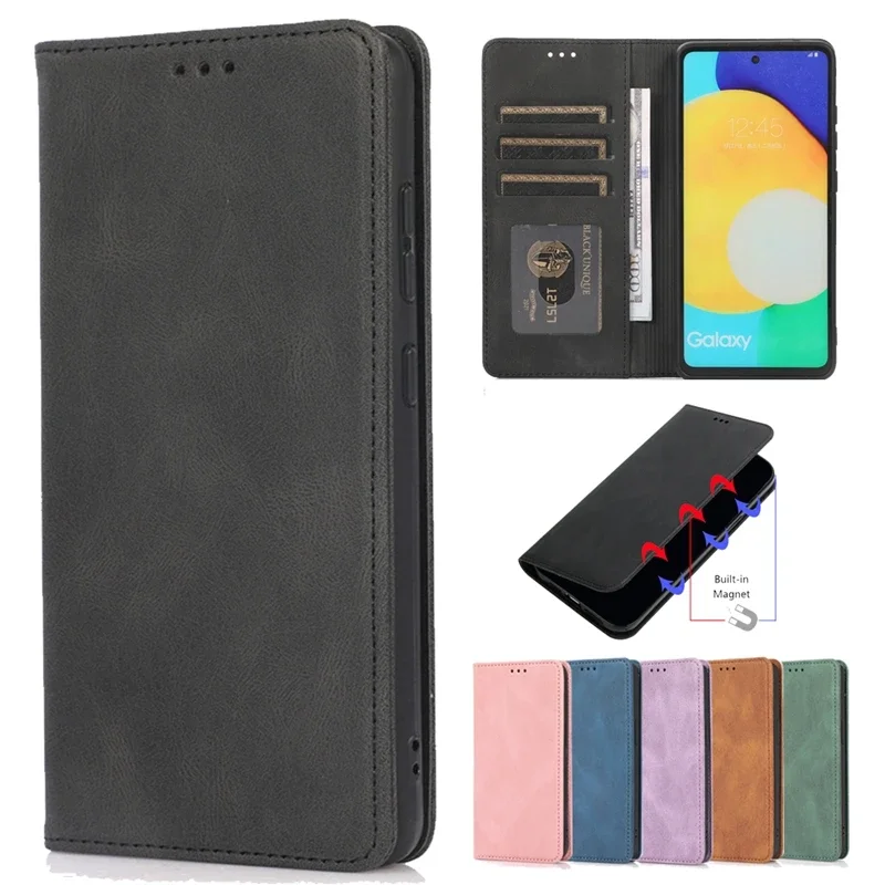 

For Samsung S23 Ultra S23 S22 S21 Plus Magnetic Wallet Case for Samsung A14 A24 A34 A54 A13 A23 A33 A53 A32 A52 A12 Funda Cover