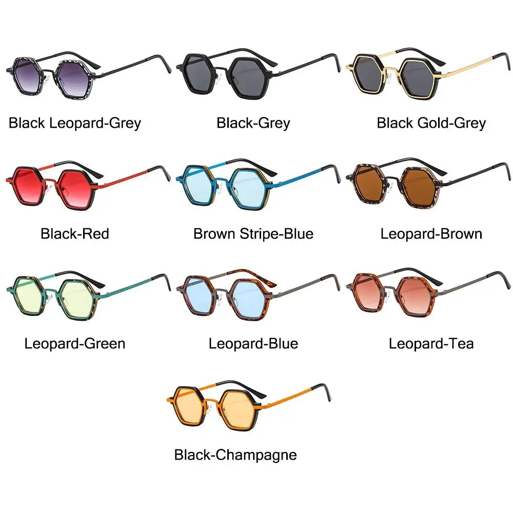 Mode Polygon Sonnenbrille Metall Sonnenbrille kleinen Rahmen quadratische Sonnenbrille für Männer Frauen UV-Schutzschirme Fahrrad brillen – Detail 3